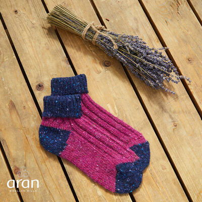Aran Woollen Mills Unisex Pink Ankle Socks